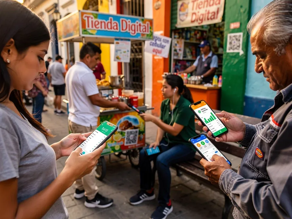Mexican consumers engaging with various fintech applications on mobile devices