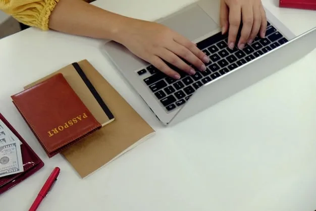 Close-up of hands typing on a laptop, displaying a complex customs declaration form with various data fields, illustrating the emphasis on digital documentation and data accuracy in cross-border trade.