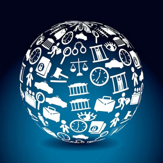 A world map made of interconnected legal and financial symbols (e.g., gavels, currency symbols, intertwined arrows), representing global trade law and finance. The US and Mexico are highlighted, emphasizing their interconnectedness.