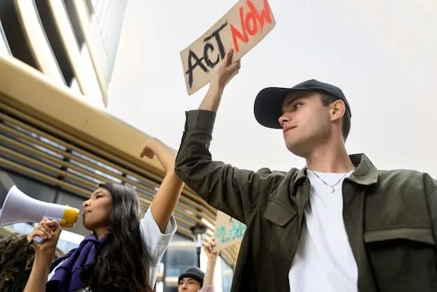 A protest rally in Mexico City, with demonstrators holding banners criticizing proposed electoral reforms. The banners feature text in Spanish, and the crowd looks diverse, expressing strong civic engagement.