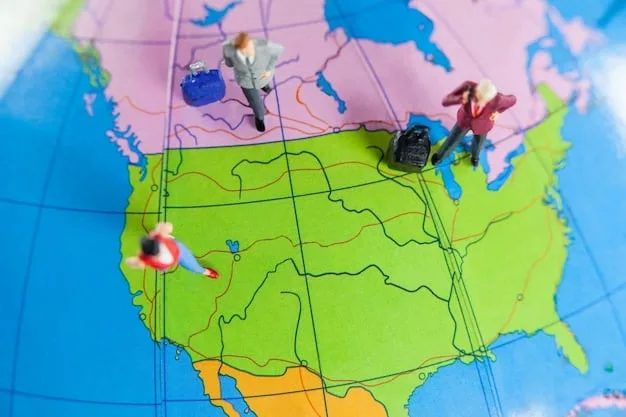 A detailed map illustrating migration routes across Central America to the US-Mexico border, highlighting key crossing points and internal US destinations.