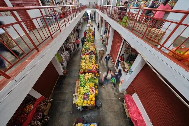 A bustling street market in Oaxaca, Mexico, representing the vibrant cultural and culinary experiences available to tourists.