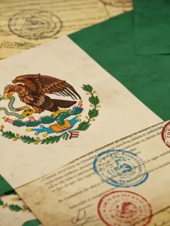 Official Mexican legal documents and a pen, representing the upcoming 2026 foreign investment law amendments.