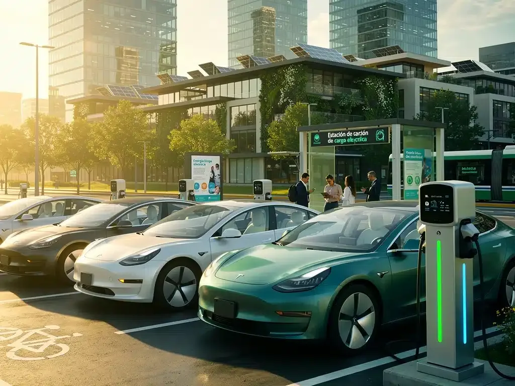 Electric vehicle charging station in Mexico, showcasing automotive sector policy impact.