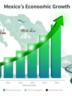 Dynamic chart showing Mexico's economic growth forecast for Q1 2026, highlighting key sectors.