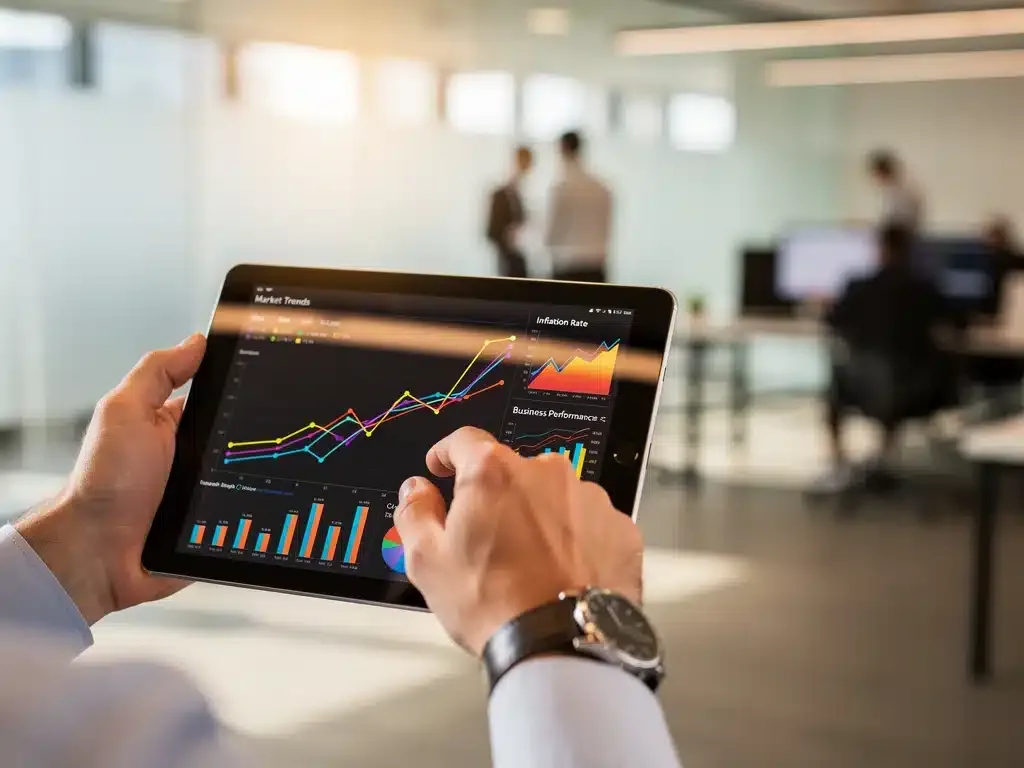 Financial analyst reviewing economic data for inflation mitigation strategies.