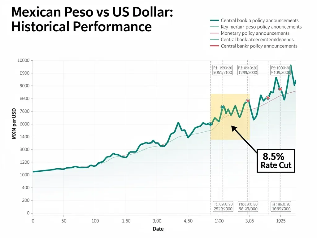 Mexican Peso vs US Dollar exchange rate chart