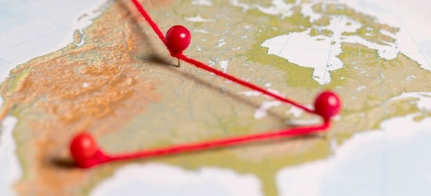 A strategic map with trade routes highlighted between the US, Mexico, and Canada, showing arrows converging on North America, indicating strengthened regional trade, with subtle background elements suggesting resilience and future growth like connected factories and digital networks.