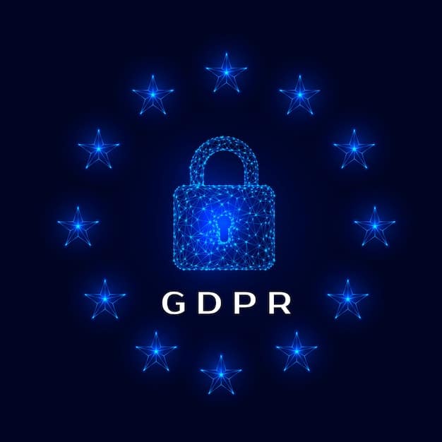 A digital padlock icon seamlessly integrated within a network of connecting lines, symbolizing secure e-commerce transactions and data privacy measures across borders.