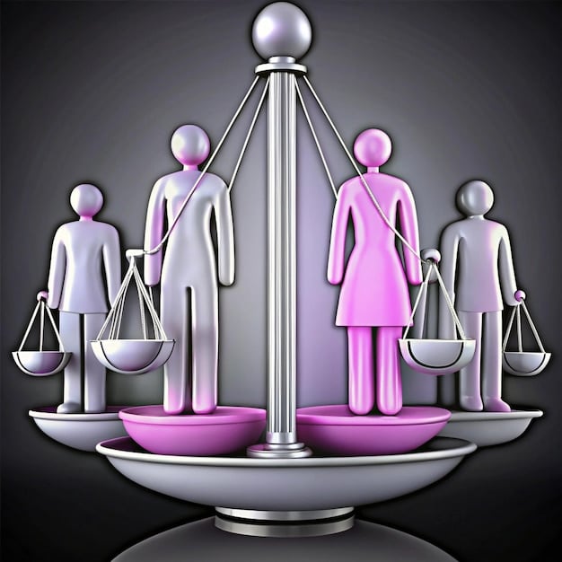 A conceptual image showing a legal scale balancing justice and security, with a diverse group of people entering a border crossing office in the background, symbolizing the complexities of asylum and due process.