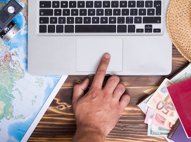 A close-up of hands meticulously organizing various official documents, passports, and application forms on a desk, emphasizing the careful preparation required for a visa application.