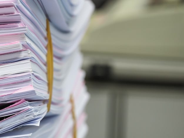A close-up of a stack of legal documents and forms, with a blurred calculator and scattered coins in the foreground, symbolizing the extensive paperwork and financial calculations involved in immigration defense. Emphasize details and texture.