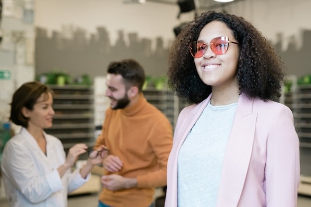 Diverse group of professionals, including someone of Mexican descent, networking and smiling at a contemporary office event in the U.S., symbolizing successful integration and career development.