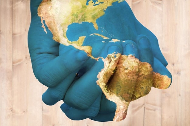 A handshake between two figures, one Mexican and one American, over a stylized map of North America, symbolizing strengthened diplomatic and educational cooperation.