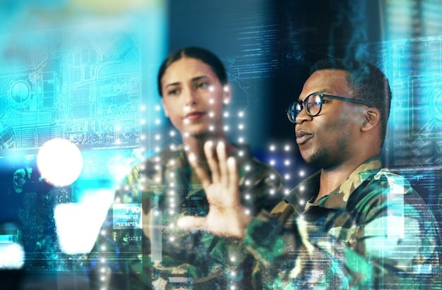 A diverse group of tech professionals from Mexico and the US collaborating on a digital interface, symbolizing cross-border innovation and partnership.