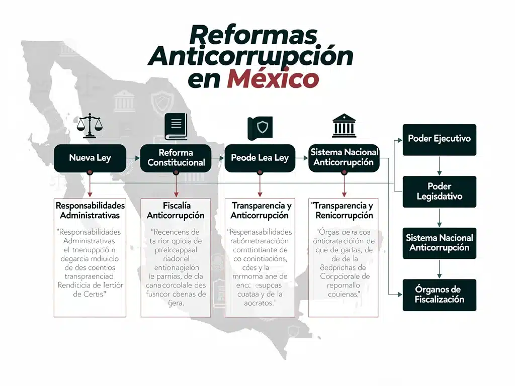 Infographic showing key legislative changes in Mexican anti-corruption laws