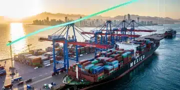 Container ships at a busy Mexican port, symbolizing future trade policy adjustments and economic shifts.