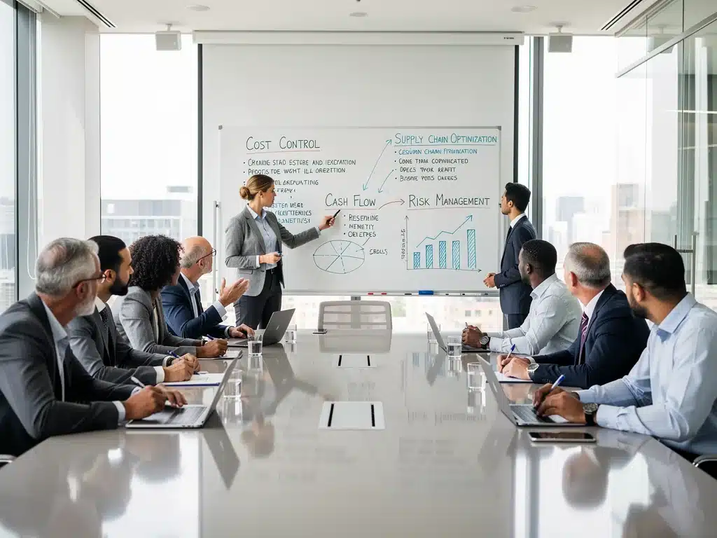 Business leaders discussing strategies to combat inflation and rising costs.