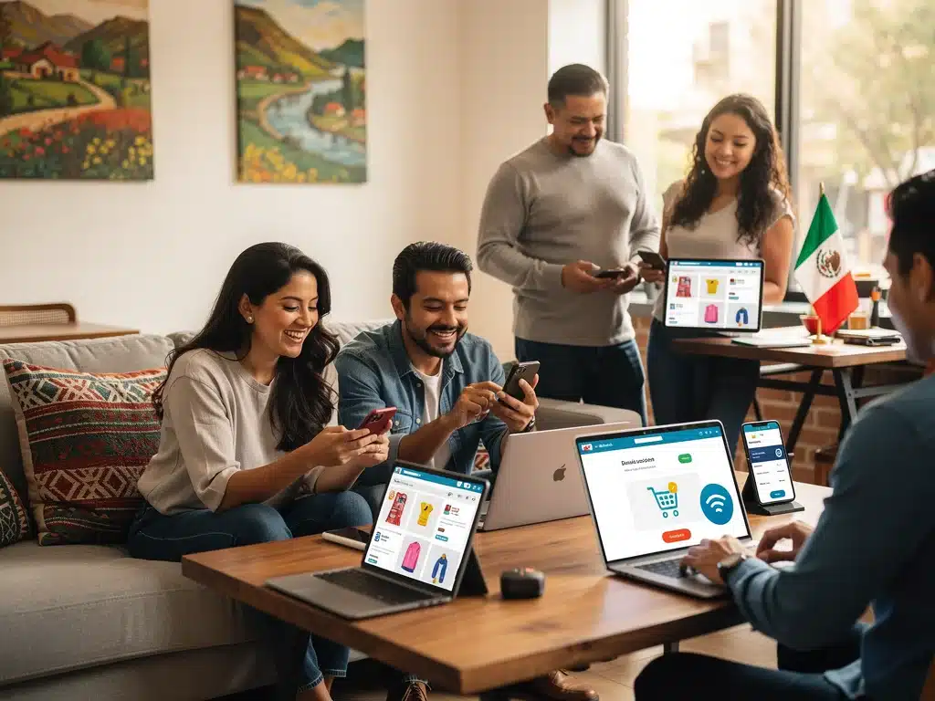Mexican consumers engaging in online shopping