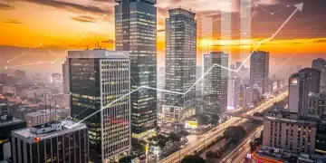 Mexico City skyline at dawn, symbolizing economic growth and prosperity in 2026.