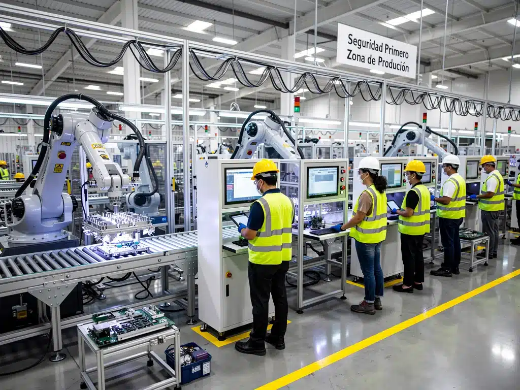 Advanced manufacturing facility in Mexico, highlighting industrial sector growth.
